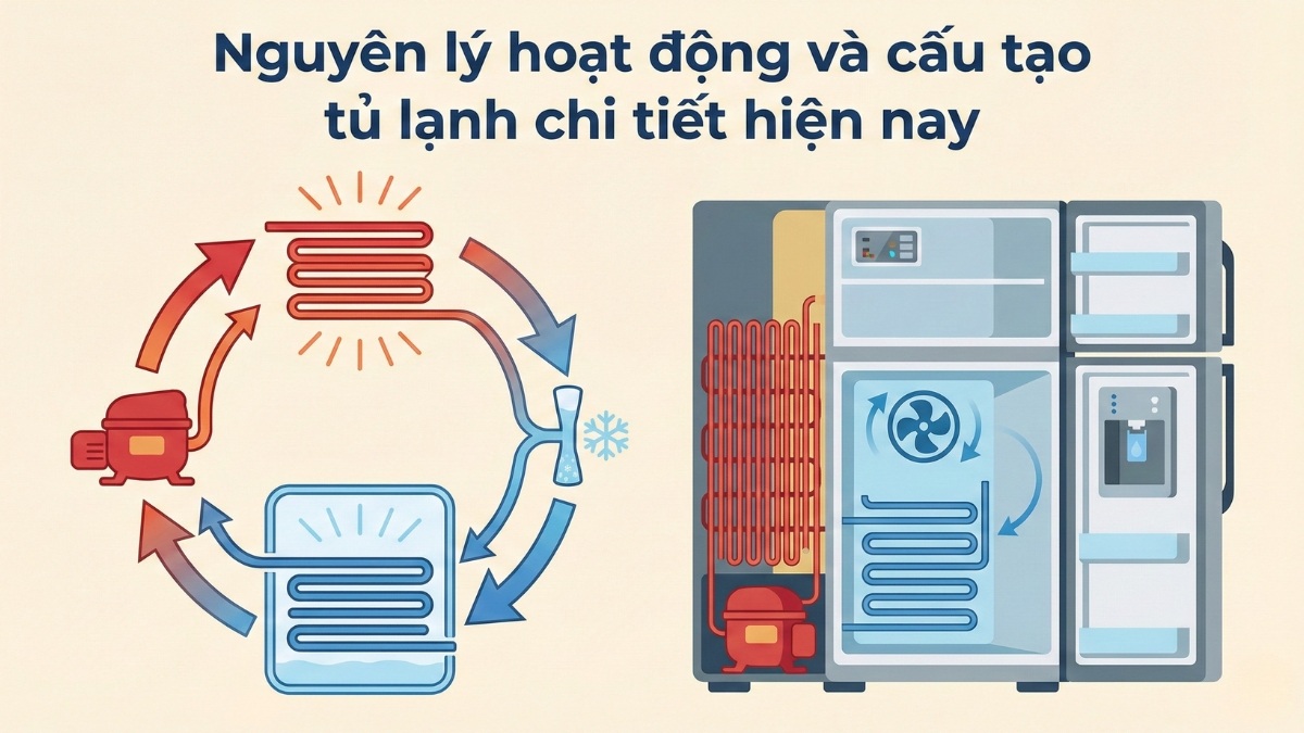 Nguyên lý hoạt động và cấu tạo tủ lạnh chi tiết hiện nay